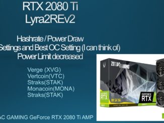 RTX 2080 Ti -  Mining Lyra2REv2 at 121.16MH/s! Overclock and Power Draw