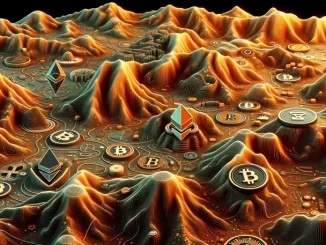 Topographic map art representing new crypto venture capital funding from a16z.