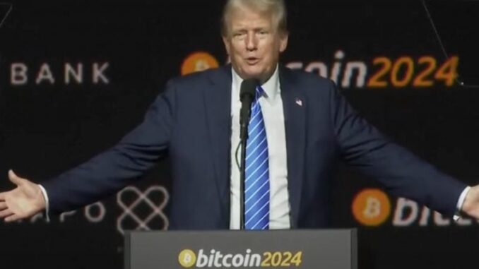 Trump speech at Bitcoin 2024 triggers $24M in long liquidations amid market volatility