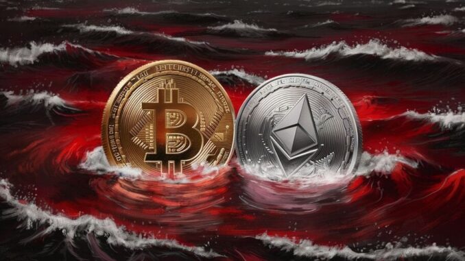 Bitcoin and Ethereum Prices Plunge on Recession Fears as Liquidations Spike